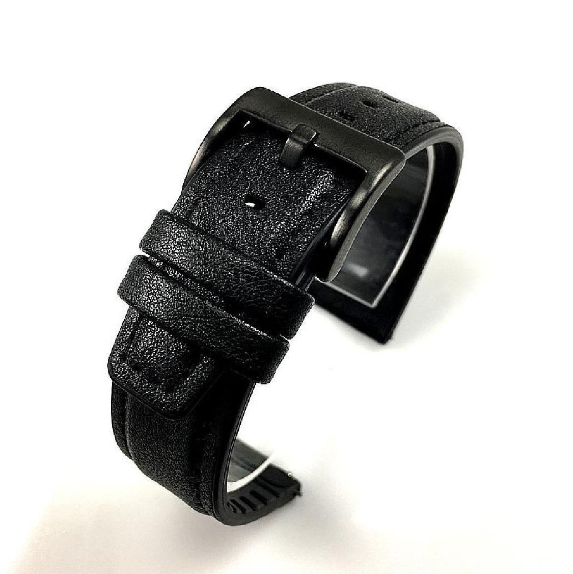 Steel & Leather Black Replacement Watch Band For Seiko SRPD79 4R36-07G0 SRPD79K1