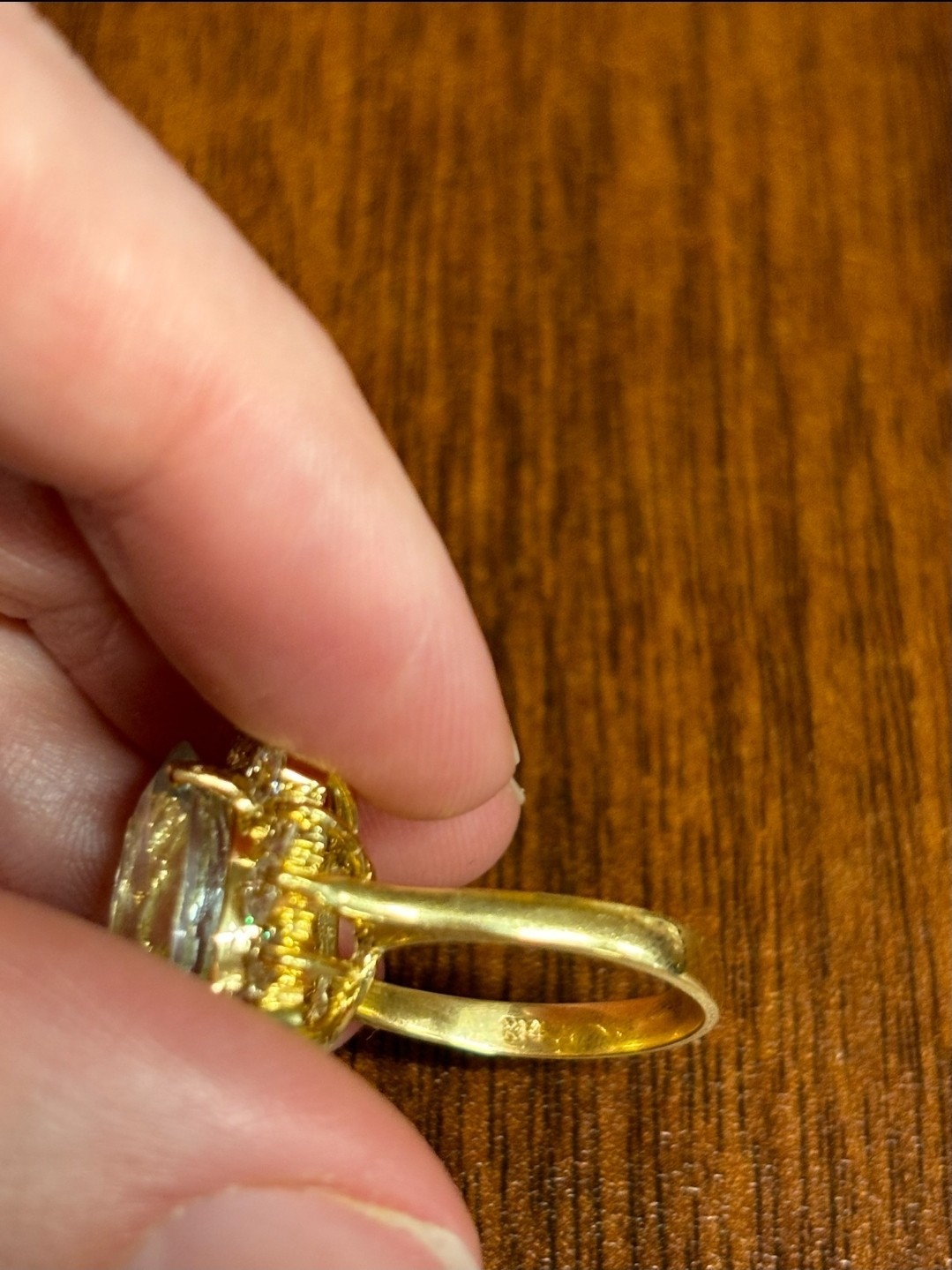 Natural Aquamarine 3 Carats set in 14K Yellow Gold Ring with 1.75 CTW Diamonds
