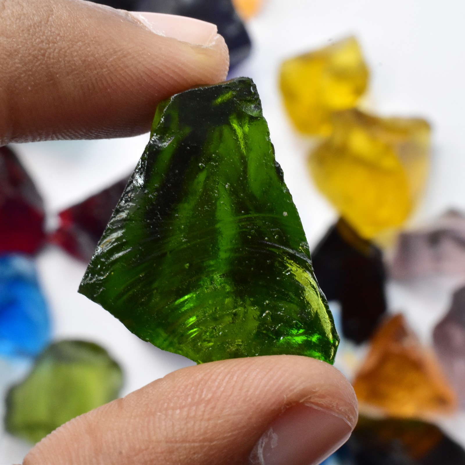 Topaz Mix Color Uncut Rough 300.00 Ct Lab-Created CERTIFIED Loose Gemstone Lot.