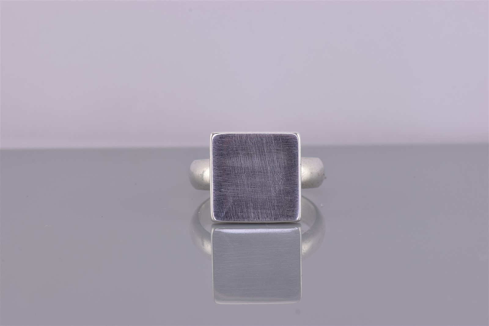 Sterling Silver 14mm Square Engravable Block Box Band Ring 925 Sz: 8