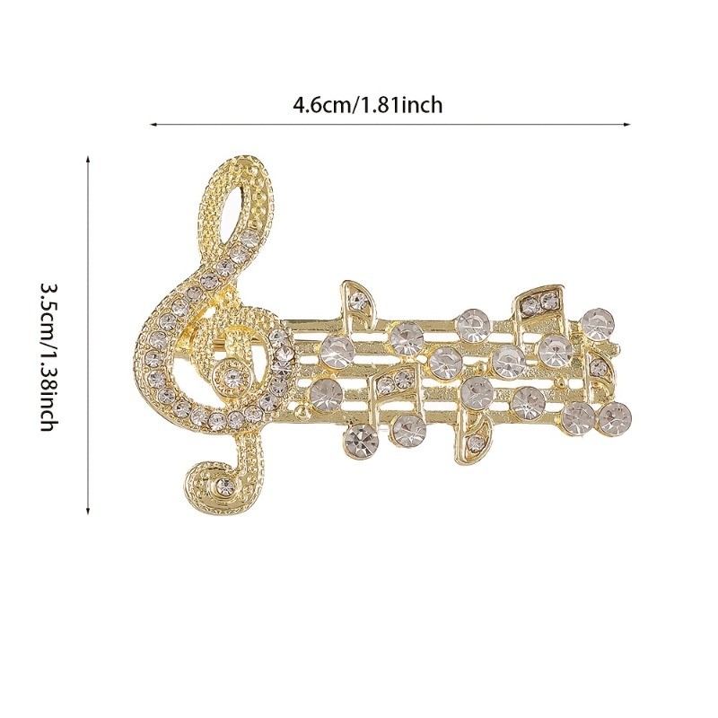 2Pcs Music Note Brooches Treble Clef Lapel Pin Jewelry Gift for Music Lovers