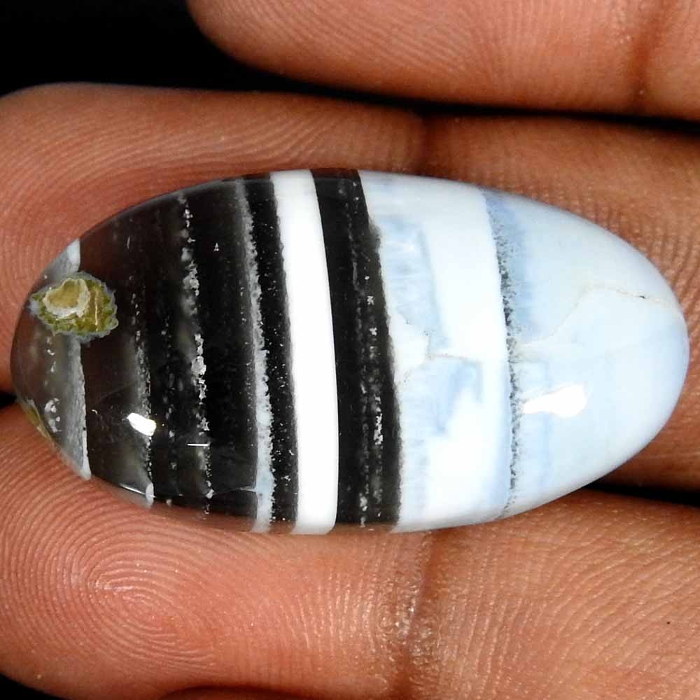 34.90CtsNatural Australian Blue Opal Oval Cabochon(33x18x8)Loose Gemstone