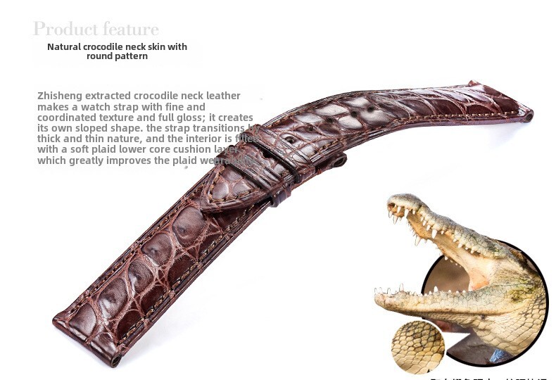 Crocodile Leather Strap High-grade Alligator Grain Genuine Leather Watch Band