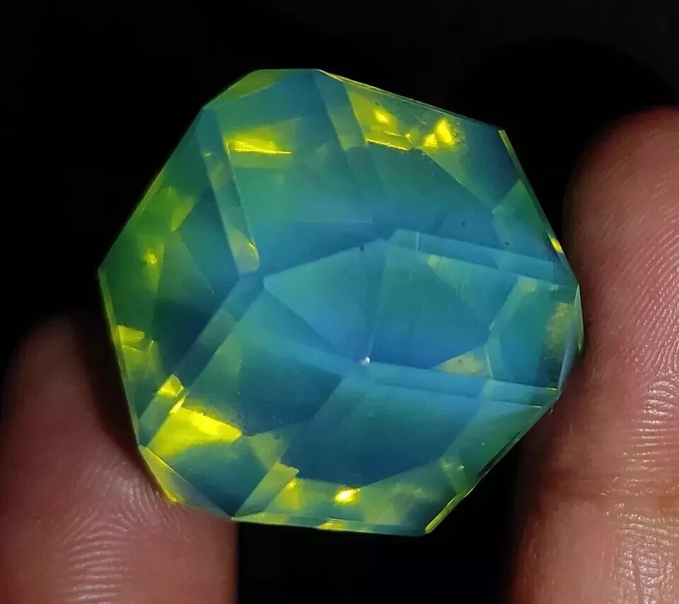 Australian Green Opal Natural 126-128 Ct Cube Welo Loose Gemstone EGL Certified