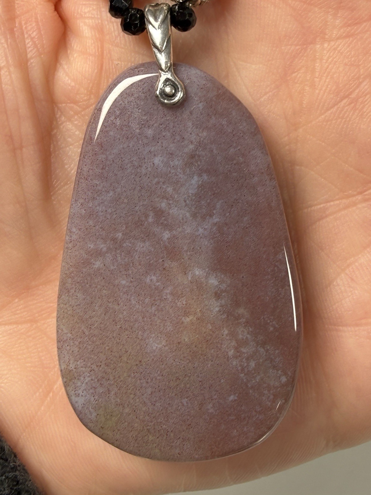 Vintage Carved Plum Blossom Agate Pendant Necklace Dyed Purple Freshwater Pearl