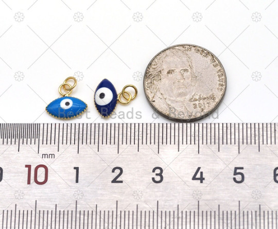 Colorful Enamel Evil Eye Shape Pendant,18K Gold Filled Charm, Necklace Bracelet