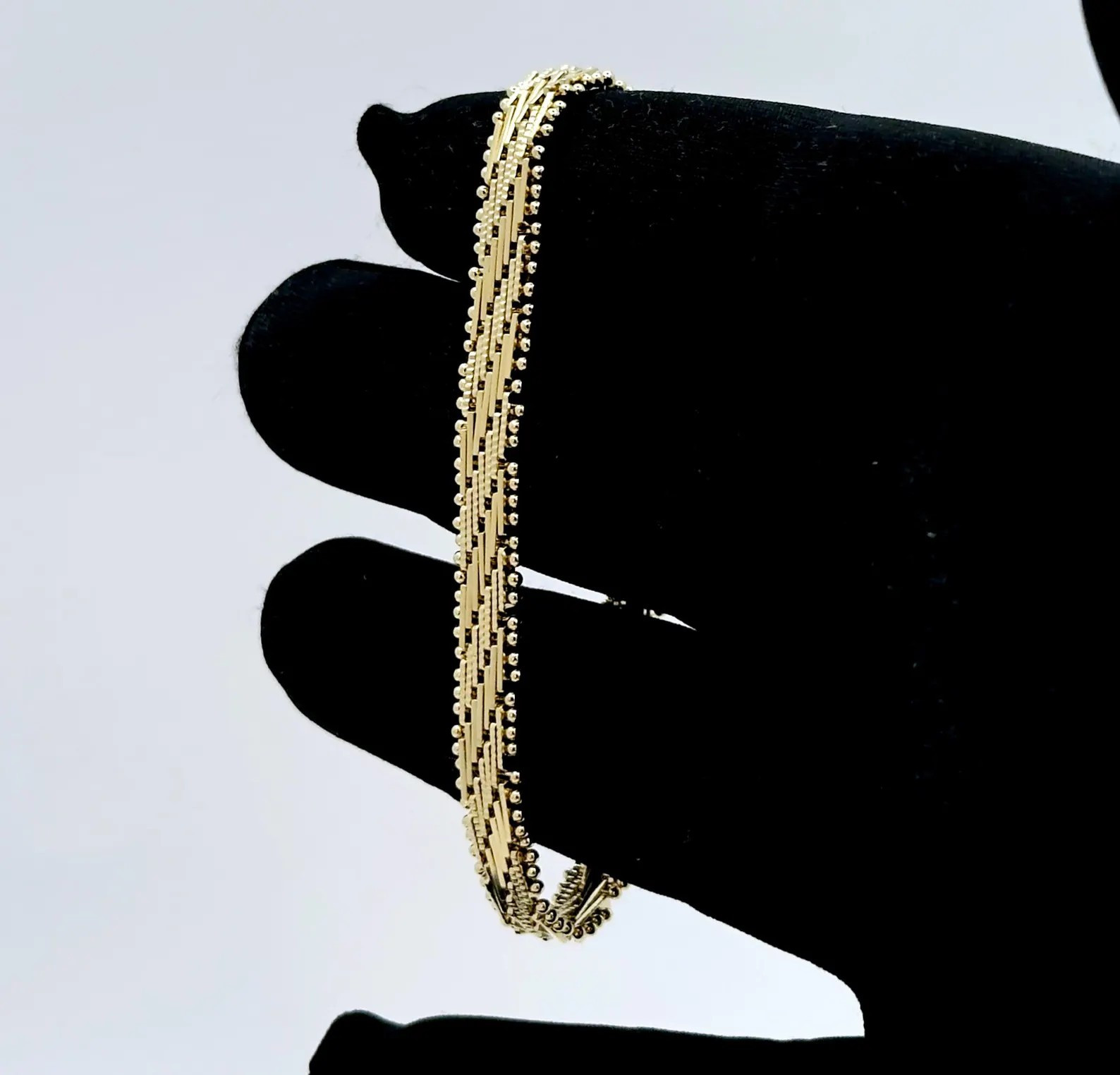 Gold Vintage Bracelet, Flat Vintage Style Bracelet, 14k Heavy Plated Gold