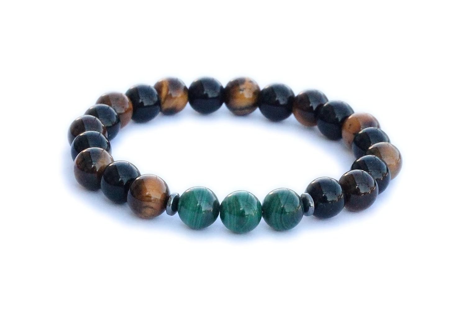 Malachite, Obsidian, & Tiger’s Eye Empath Protection Bracelet, Healing, Balance