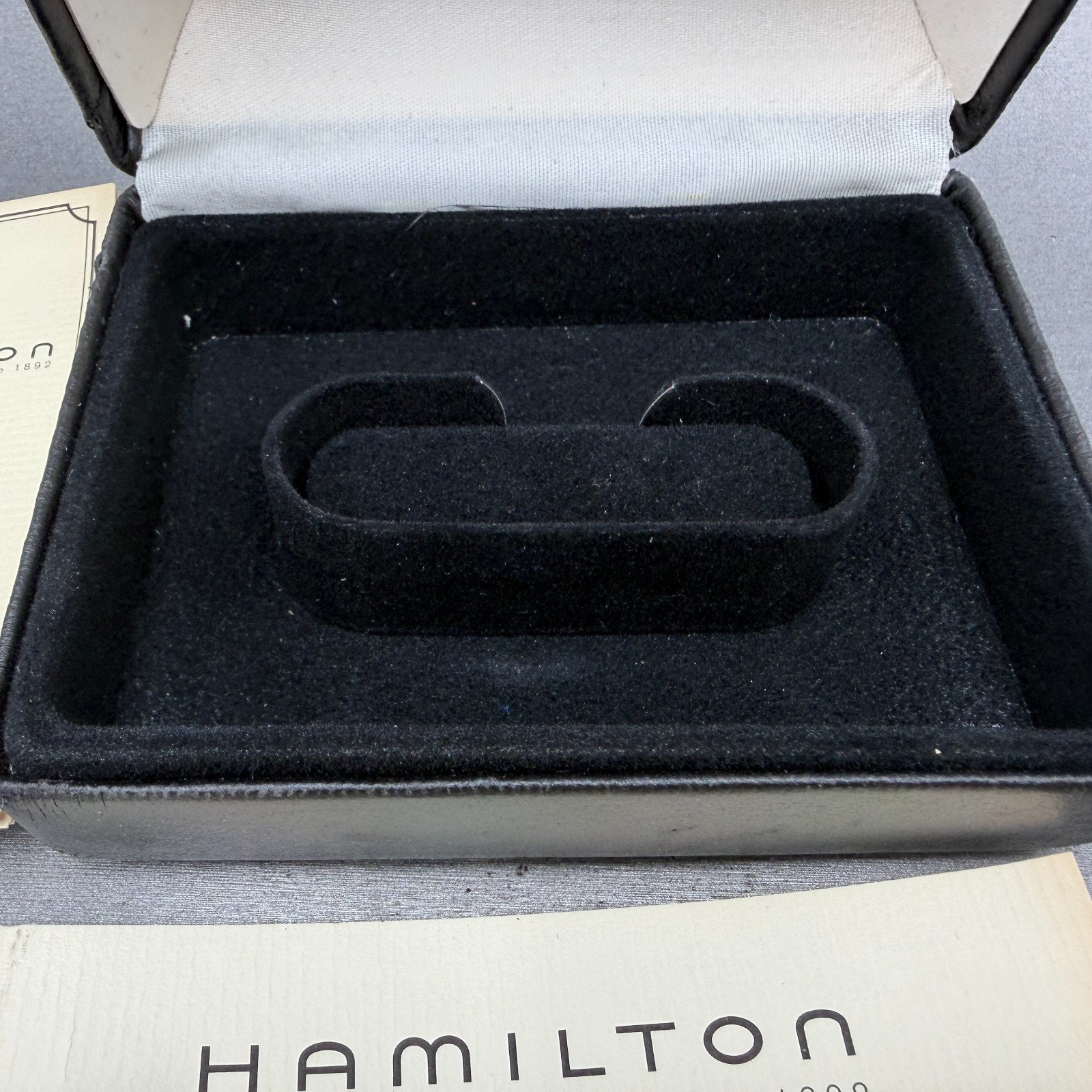 Hamilton Presentation Watch Box Case Black Cream W/Manuals Vintage Masterpiece
