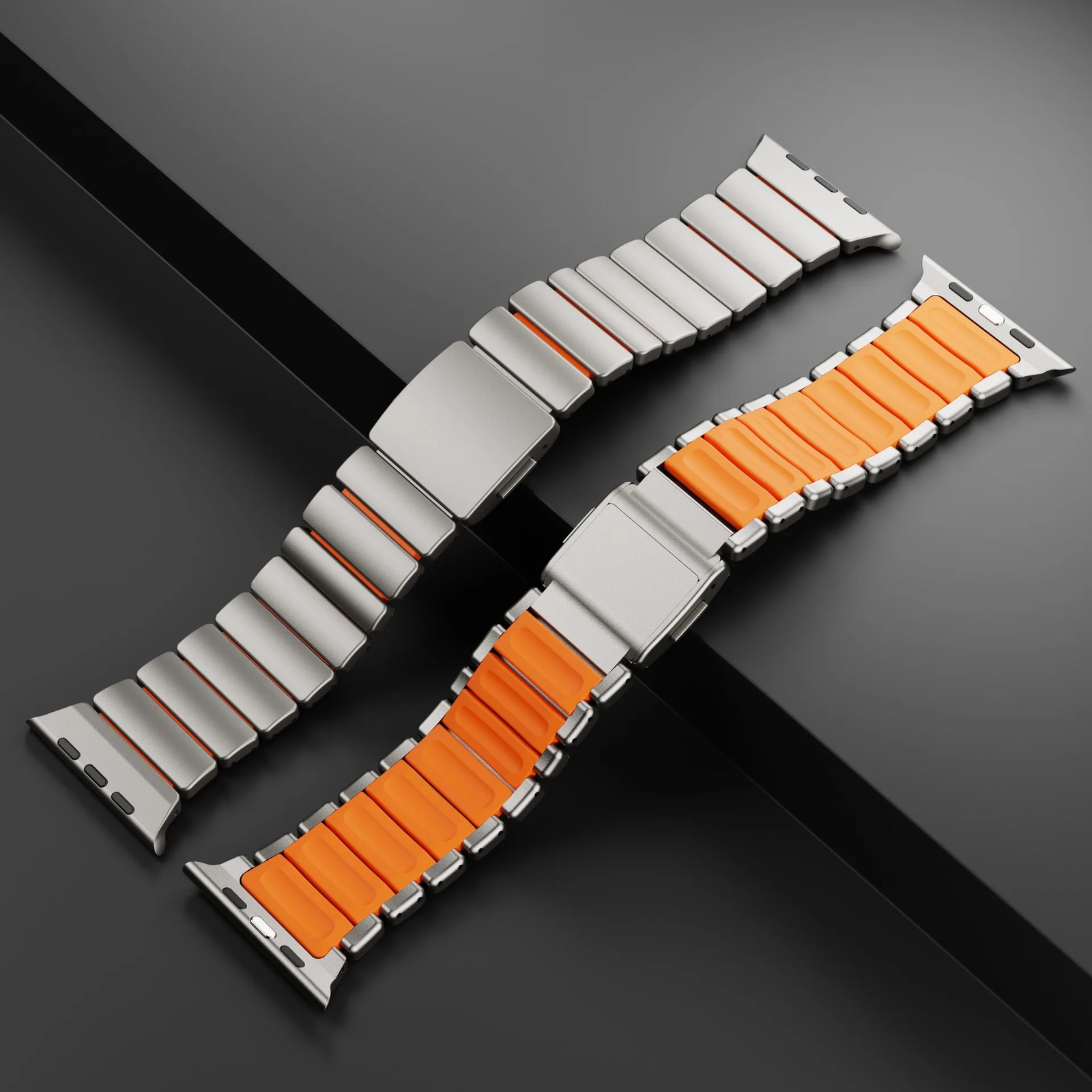 Titanium Rubber Strap for Apple Watch Ultra 3 2 1 49mm 10 11 46mm 45MM 44MM
