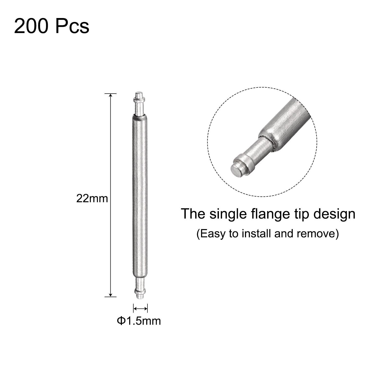 20mm Watch Band Pin 1.5mm Dia Steel Single Flanged End Spring Bar Pins 200pcs