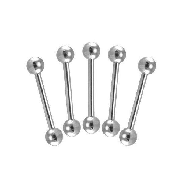 1) Single 8g Steel 5/8″ 16mm Tongue Ring 6mm Ball Heavy Barbell Gauge Piercings
