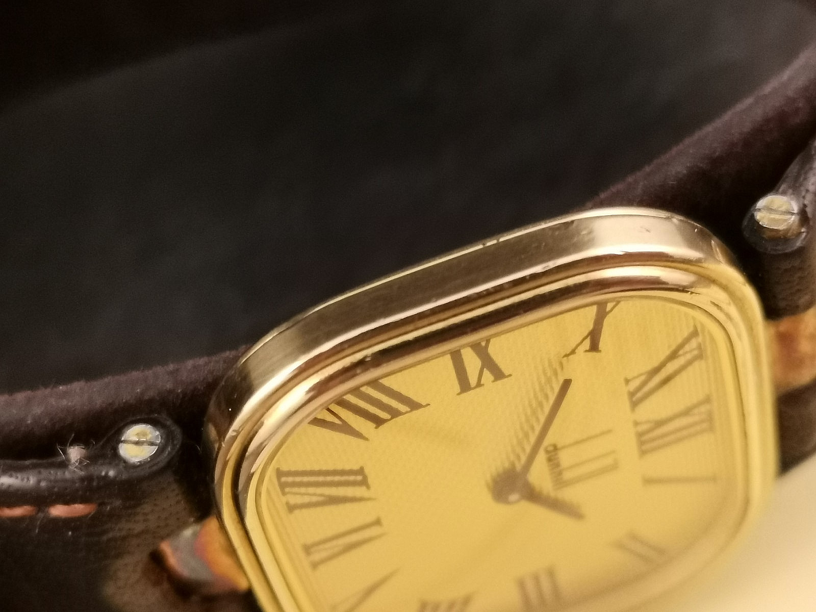 Men’s Dunhill Quartz Watch – Gold on Solid Silver. Harrords. Box and Papers 1982