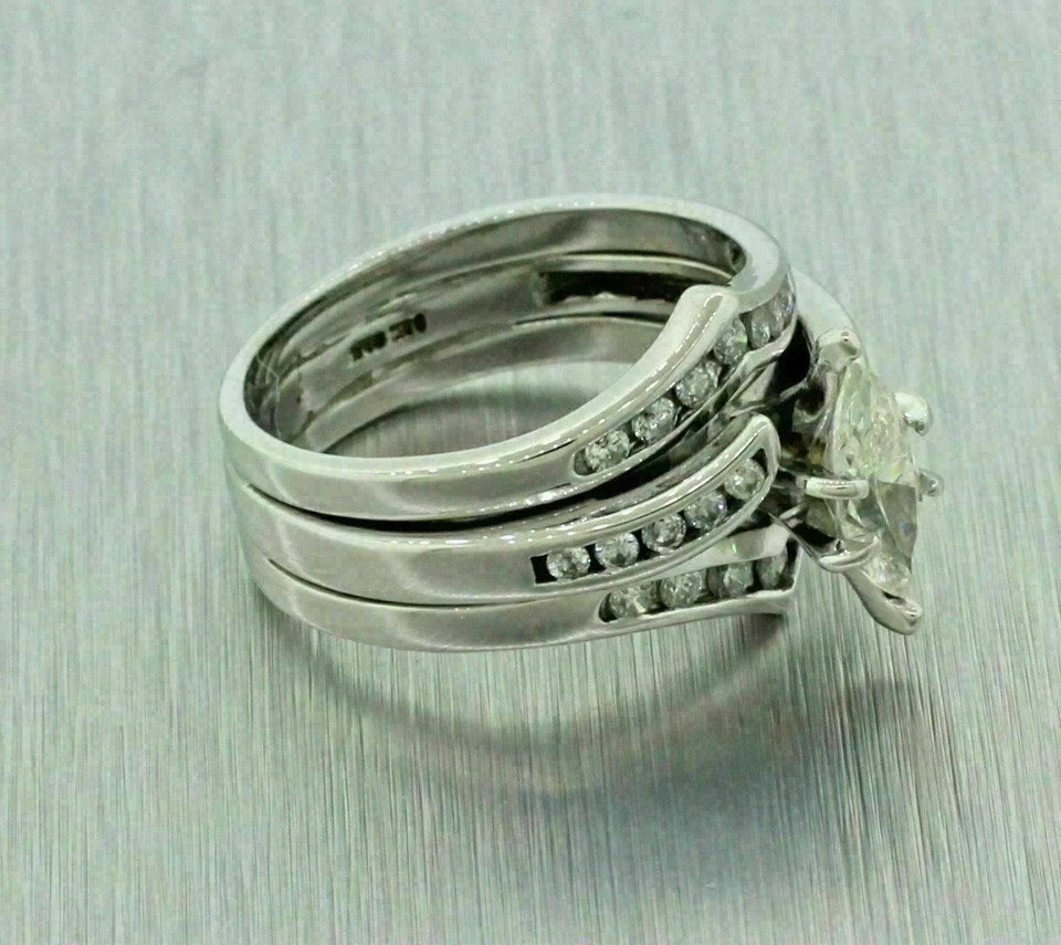 14K White Gold Finish 2.30CT Lab Created Marquise Diamond Wedding Ring