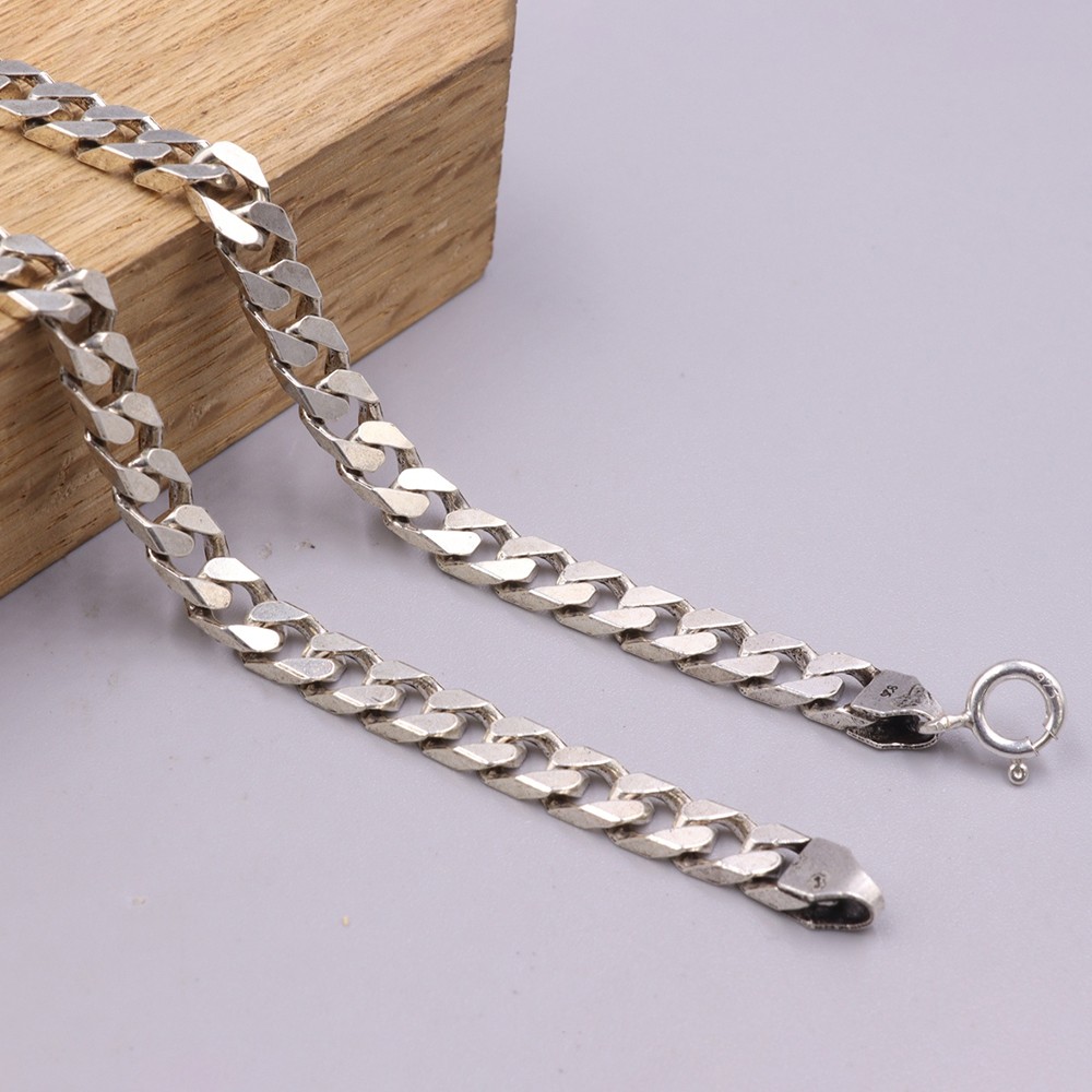 Pure S925 Sterling Silver Chain Men 5mm Curb Link Necklace 34-35g 19.6inch