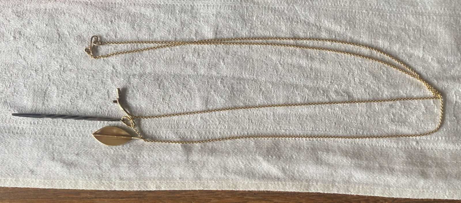 Sarah McGuire Studio Gold Long Necklace with Three Mixed Metal Pendants