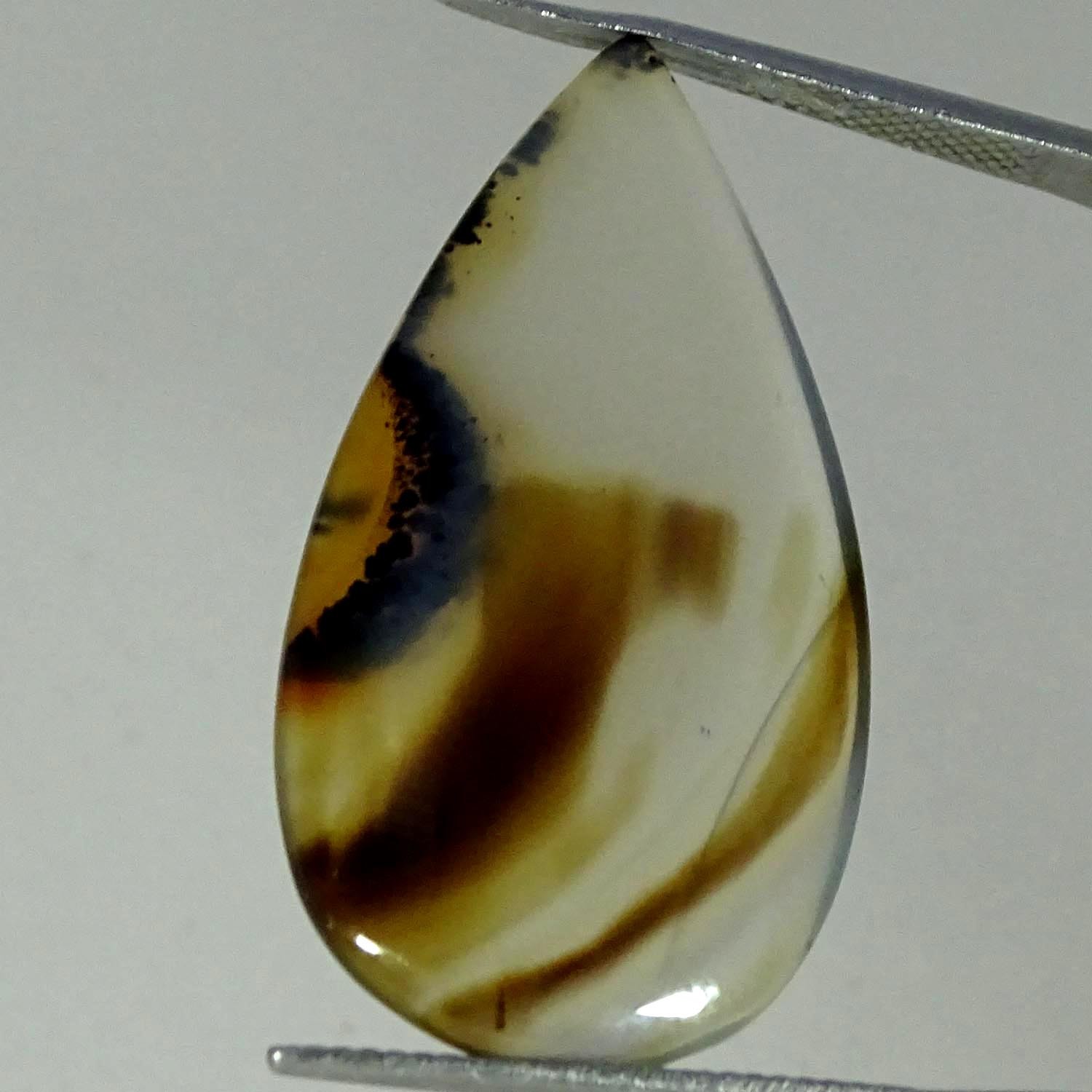 20.50Cts Natural Designer Montana Agate Pear Cabochon Gemstone 18X34X4MM