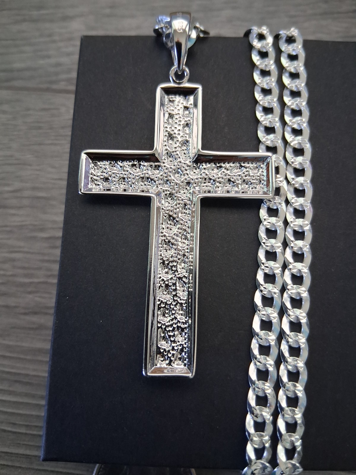 cadena y cruz de plata 925 plata real autentica y marcada