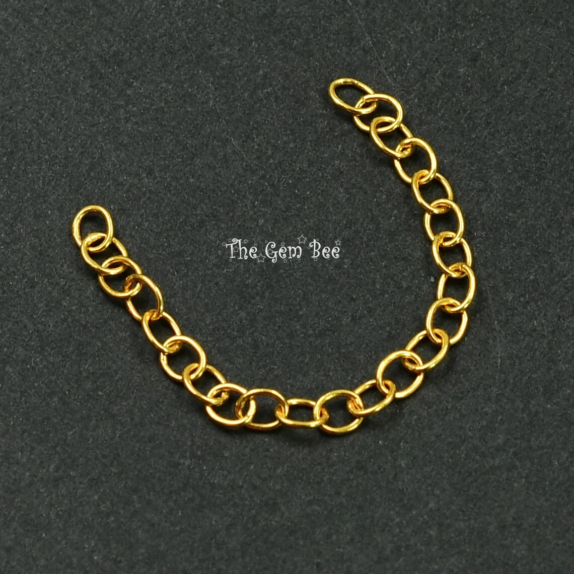 2.5mmx3.2mm 18k Solid Yellow Gold Simple Oval Cable Chain Extender 2 INCH Length