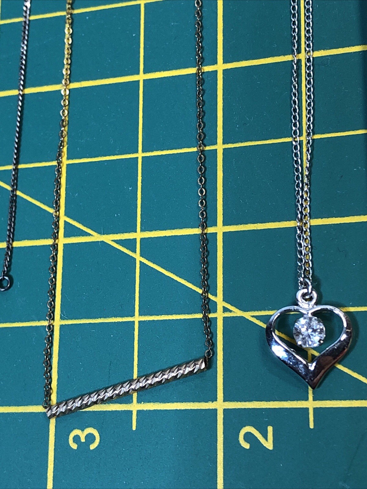 b56. 925 Sterling, GF, Mix material, Enamel, Glass, Stone 9 chain Necklaces 21g