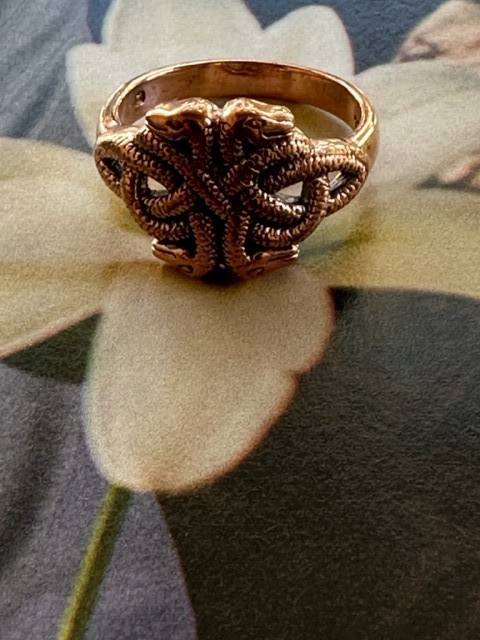 Solid copper Snake band CRI565- 1/2 an inch wide. Available in Sizes 5 thru 9.