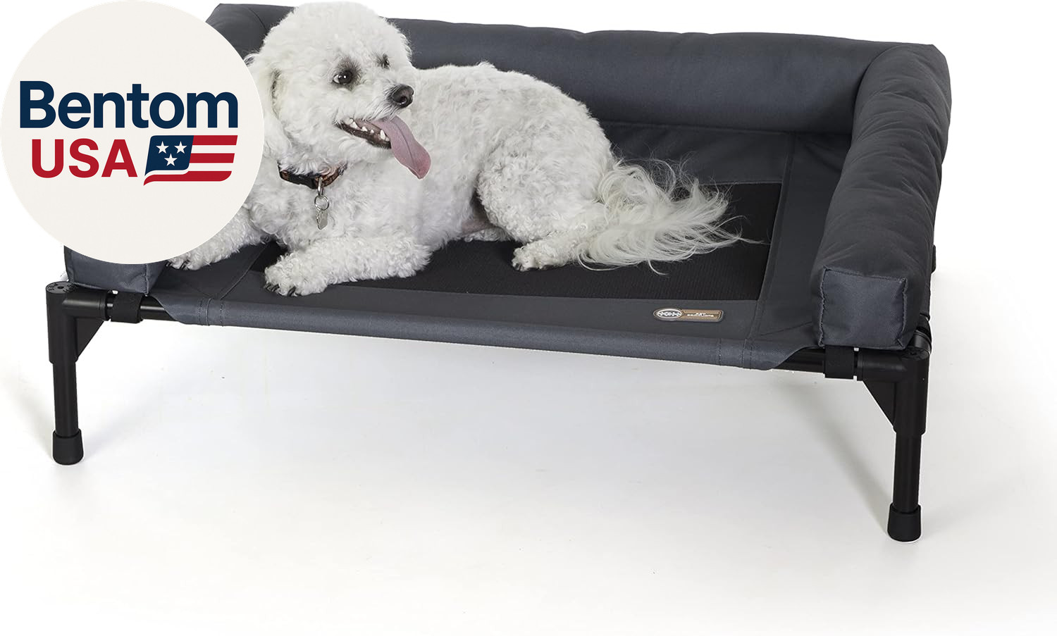 Bolster Dog Cot, Cooling Indoor Outdoor Elevated Cot Hammock Dog Bed with Remova