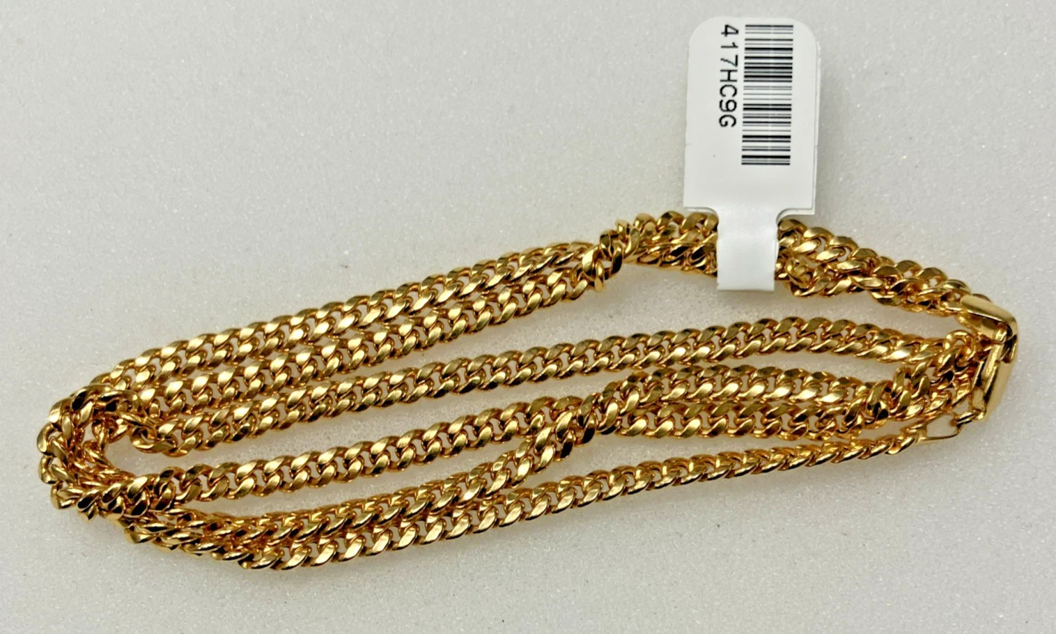 10kt Real Gold Cuban Link Semi-Solid Chain 9grams 3.5mm 24” EG Brand NWT 10K