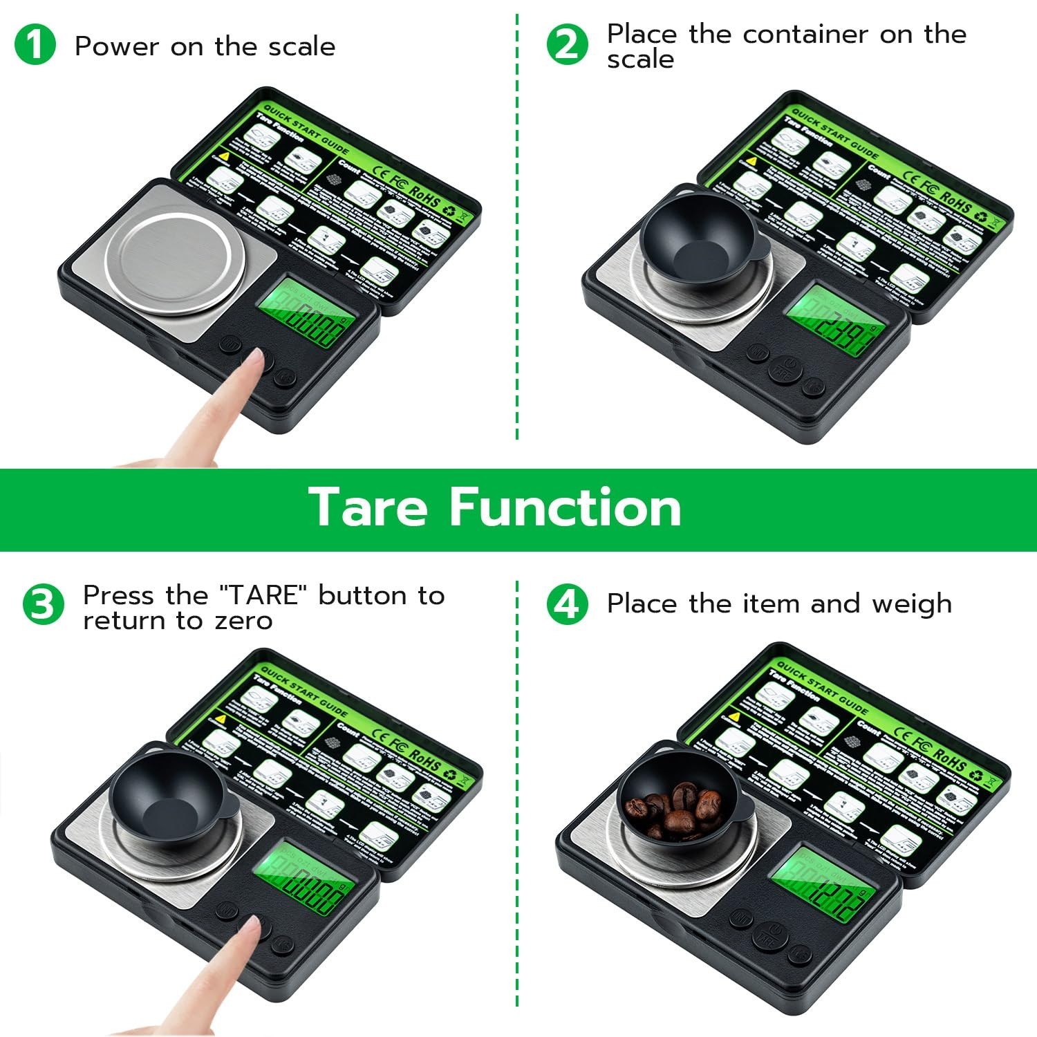 Mini Milligram Scale, 50G/0.001G Portable Jewelry Scale, Digital High Precision