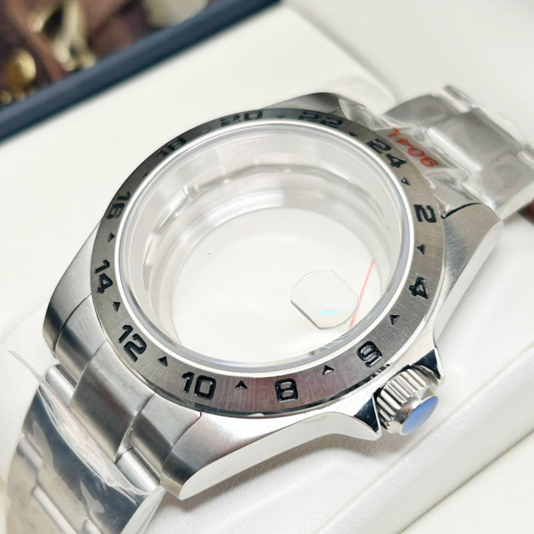 39MM Sapphire Crystal Glass Brushed Watch Case For Explore MOD NH34A NH35 NH36
