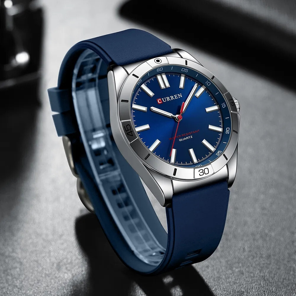 CURREN Men Quartz Watch Casual Business Wristwatch Boys Silicone Sport Watches