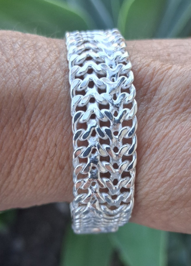 esclava de plata 925 estilo petatillo hecha en mexico