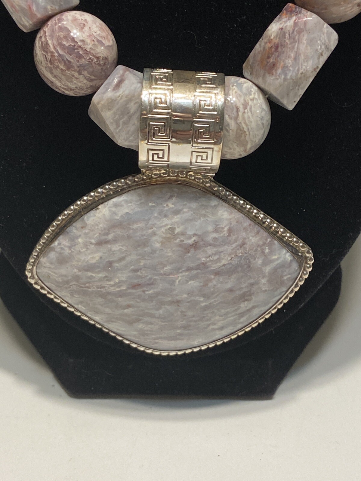 Signed Jay King DTR 925 Sterling Silver Beaded Necklace And Pendant