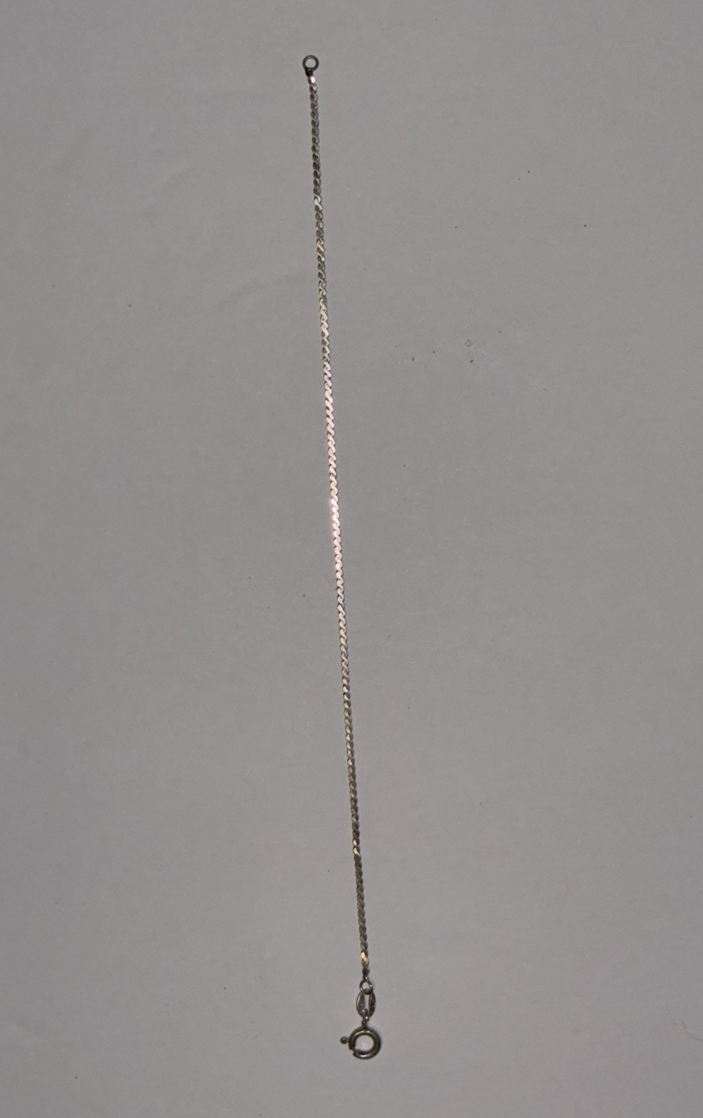Vintage UnoAerre Italy 925 Sterling Silver Serpentine Flat Link Chain Bracelet7”
