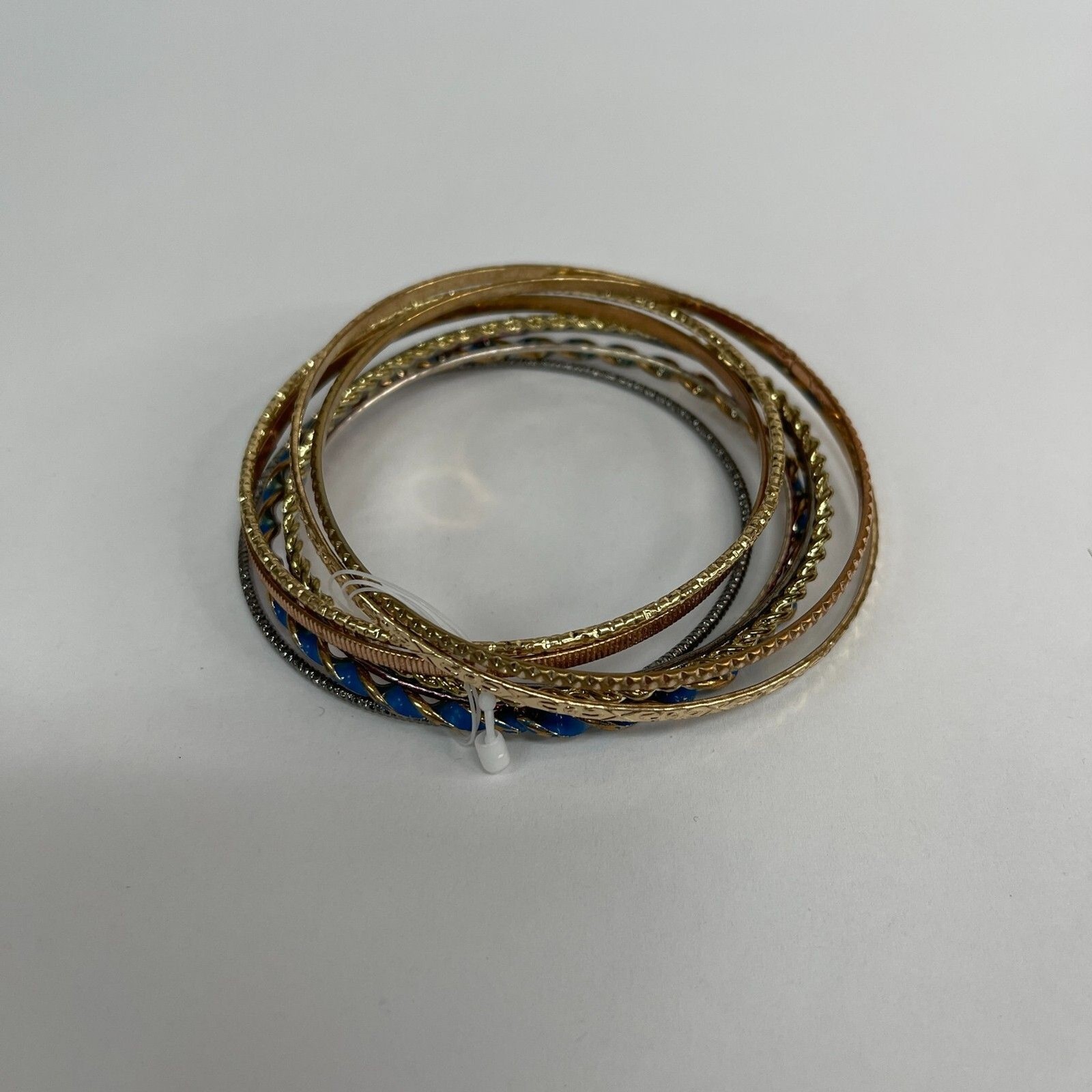 Blue Gold-tone Charcoal Gray Red Women’s Fashion Bangle Bracelet NWOT