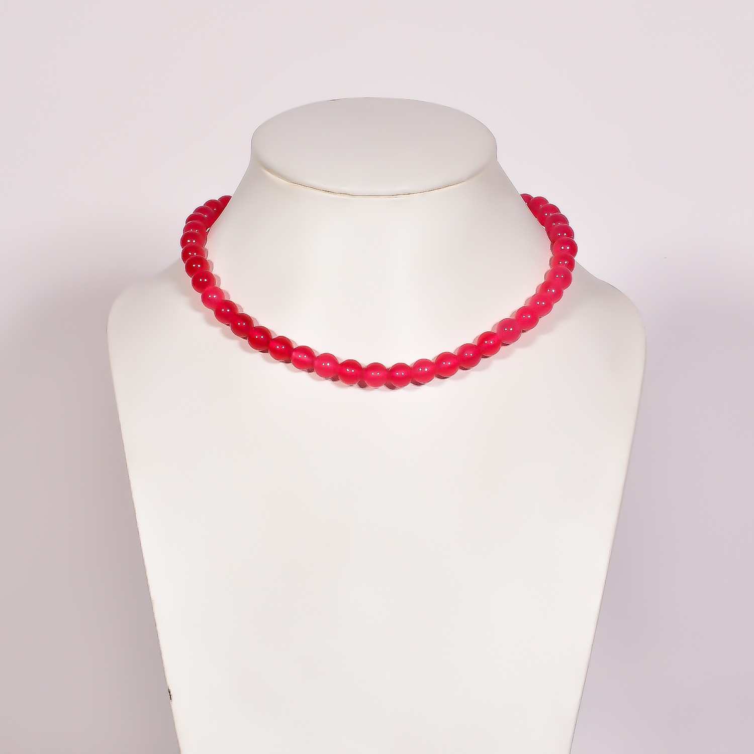 Natural Jade Gemstone Round 8 mm Smooth Beads 15.5″ Stretchable Necklace NN-61