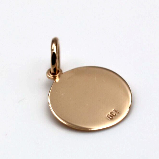 Genuine 9ct 9k Solid Rose Gold 12mm disc round circle pendant – Free Post