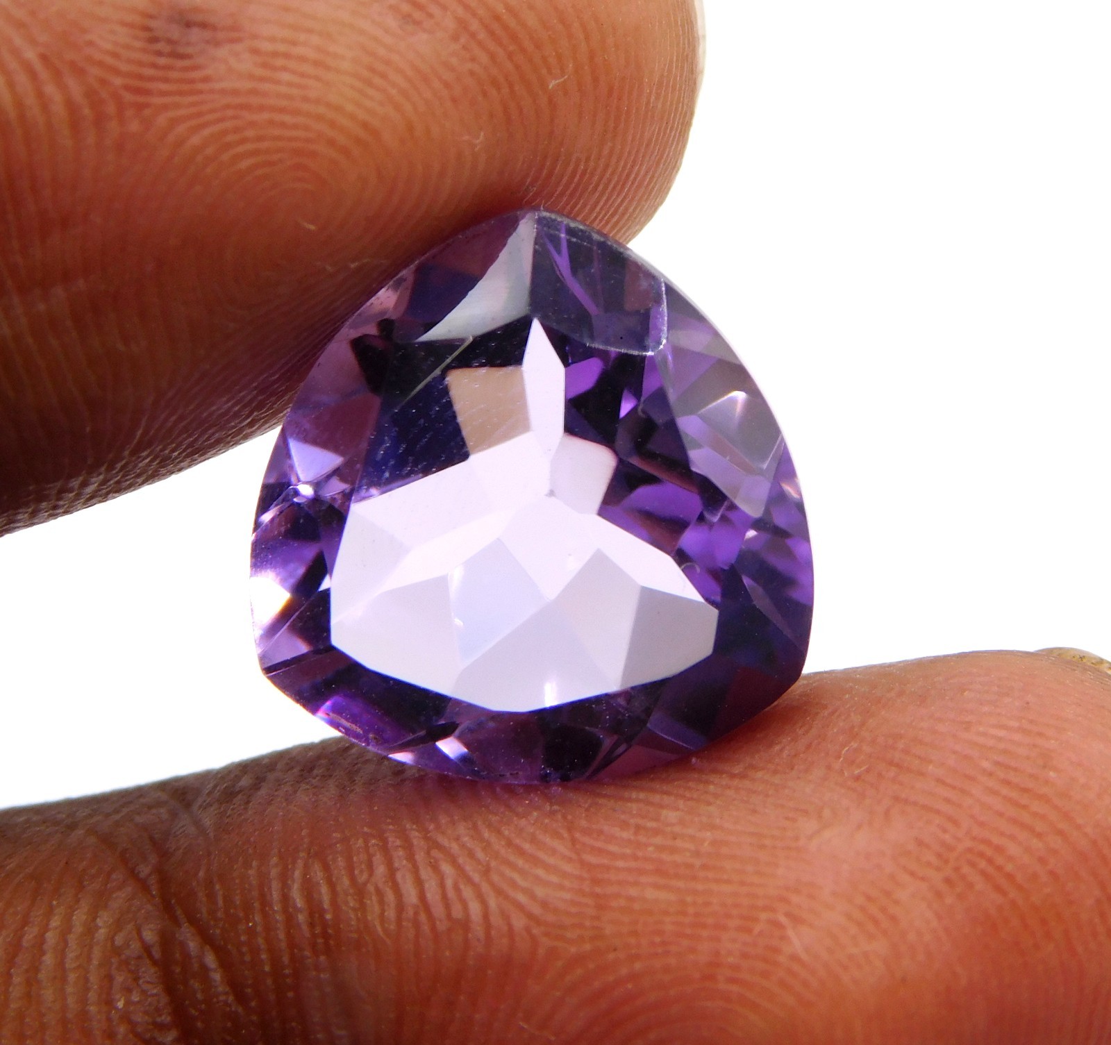 Lab Created Amethyst Trillion Cut Loose Gemstone 15 MM For Jewelry Making P-3638