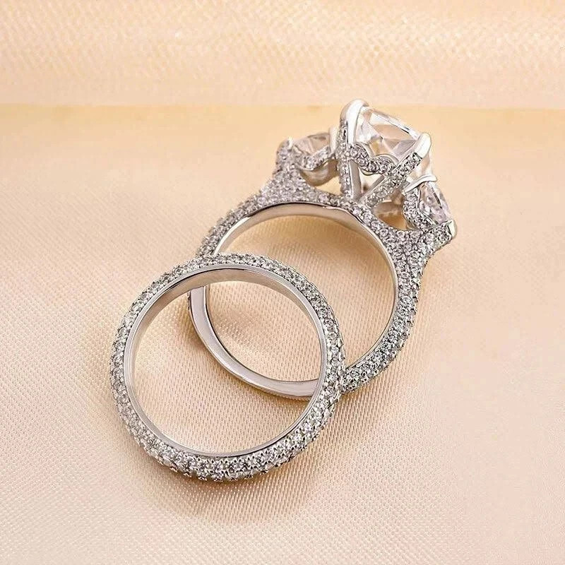 4.90Ct Radiant-Cut Lab Grown Diamond Solitaire Wedding Ring Set 14k White Gold