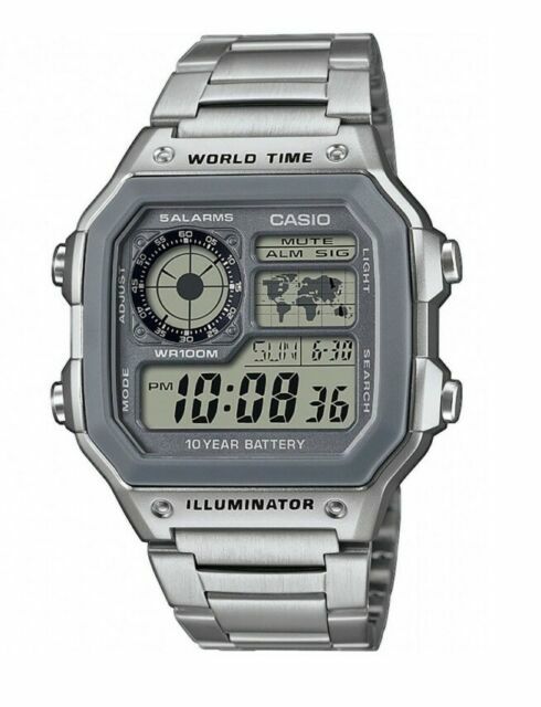 Casio AE1200WHD-7AV, Chronograph Watch, Illuminator, 5 Alarms, World Time