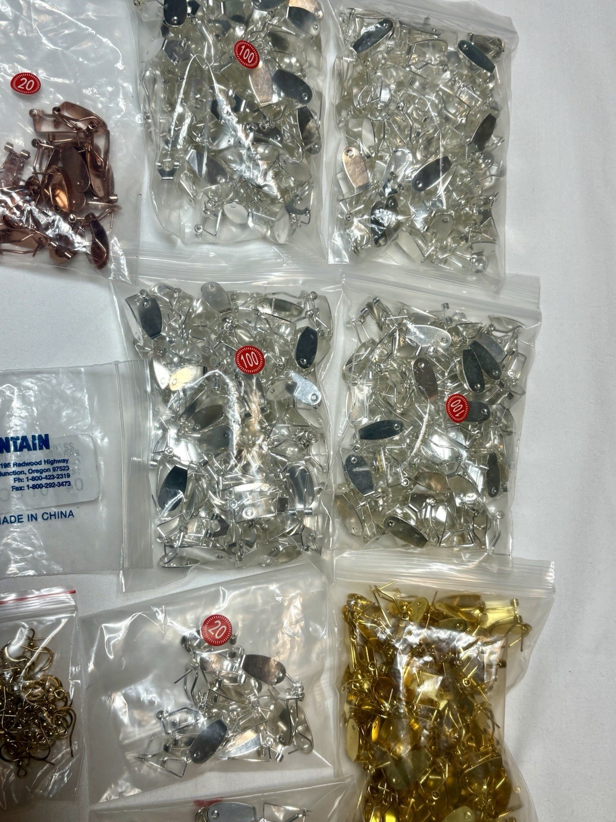 Jewelry Findings Lot Mixed Metal Multicolor Hoops, Earring Hooks & Omega Backs