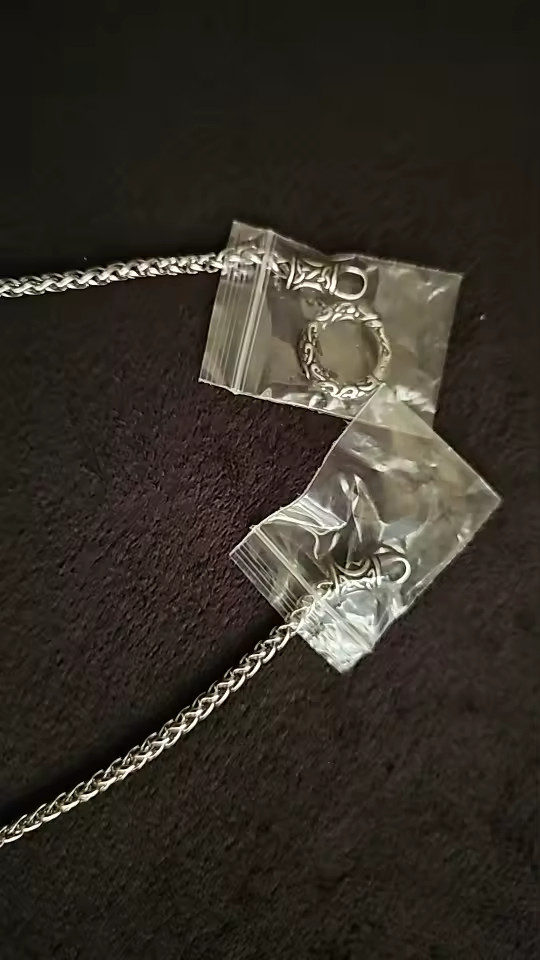 Nordic Viking Rune Open Round Clasp Pendant Necklace Stainless Steel Men Jewelry