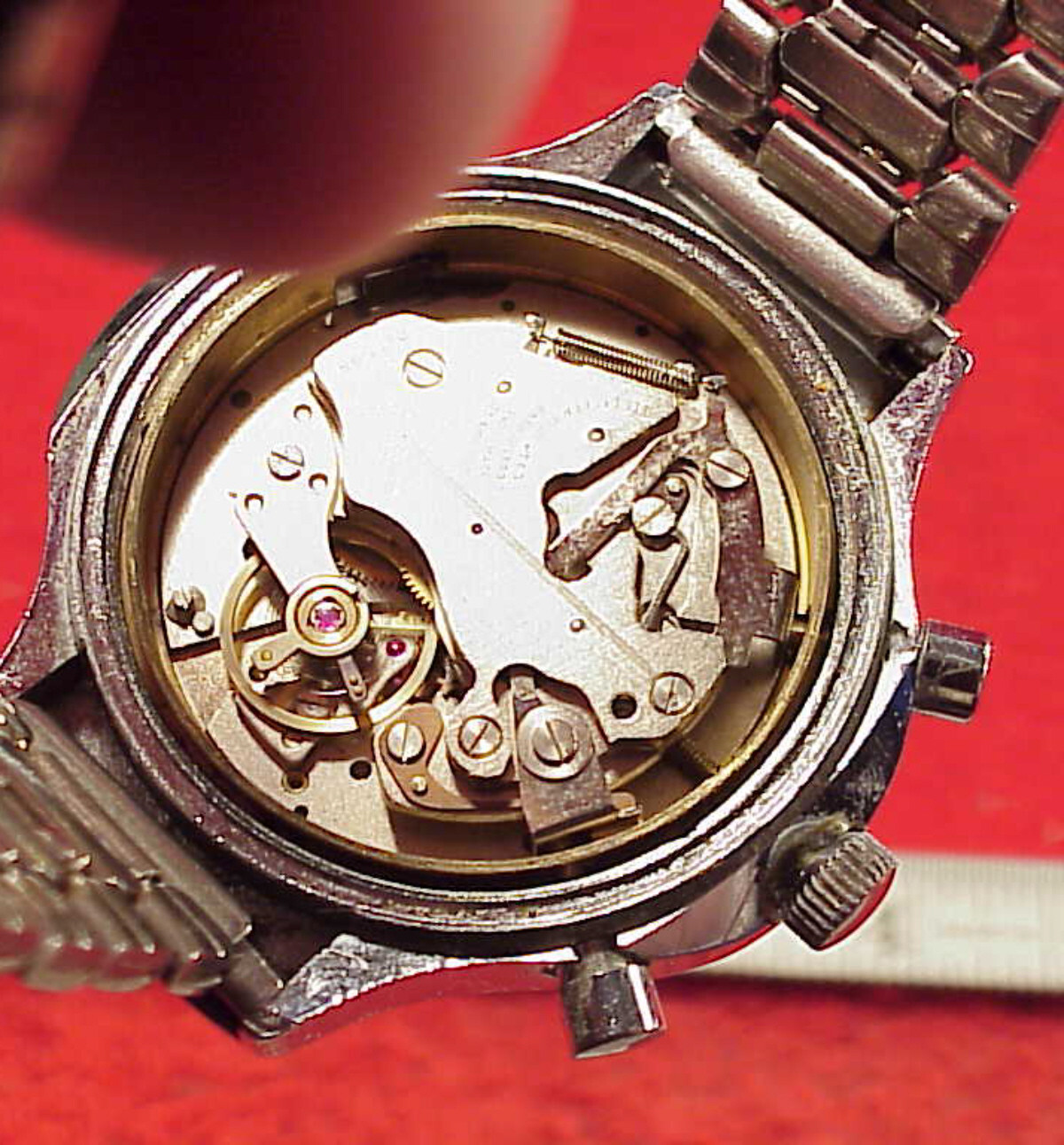 VINTAGE 45MM ILONA CHRONOGRAPH WRISTWATCH 1975 2 SWEEP HANDS MIN HOUR REGISTERS