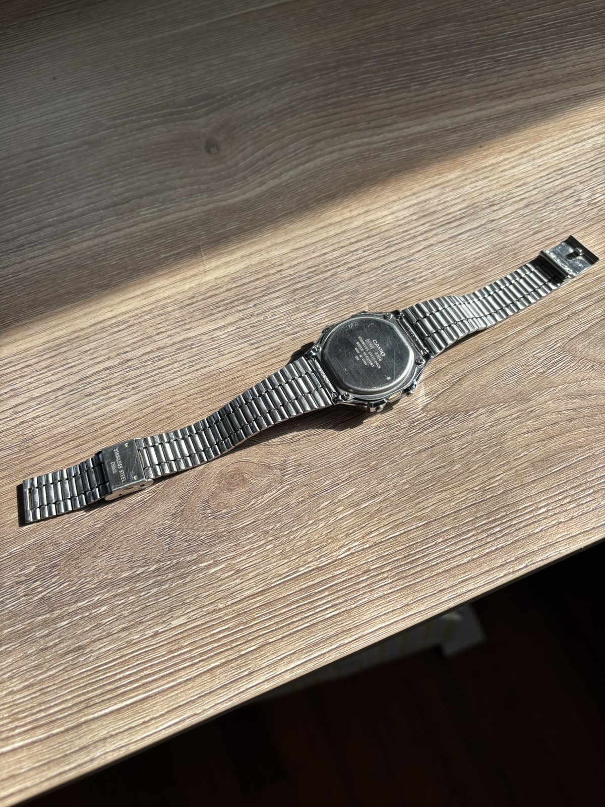 Casio A168 Vintage Digital Watch Silver Stainless Steel Illuminator 3298 Retro