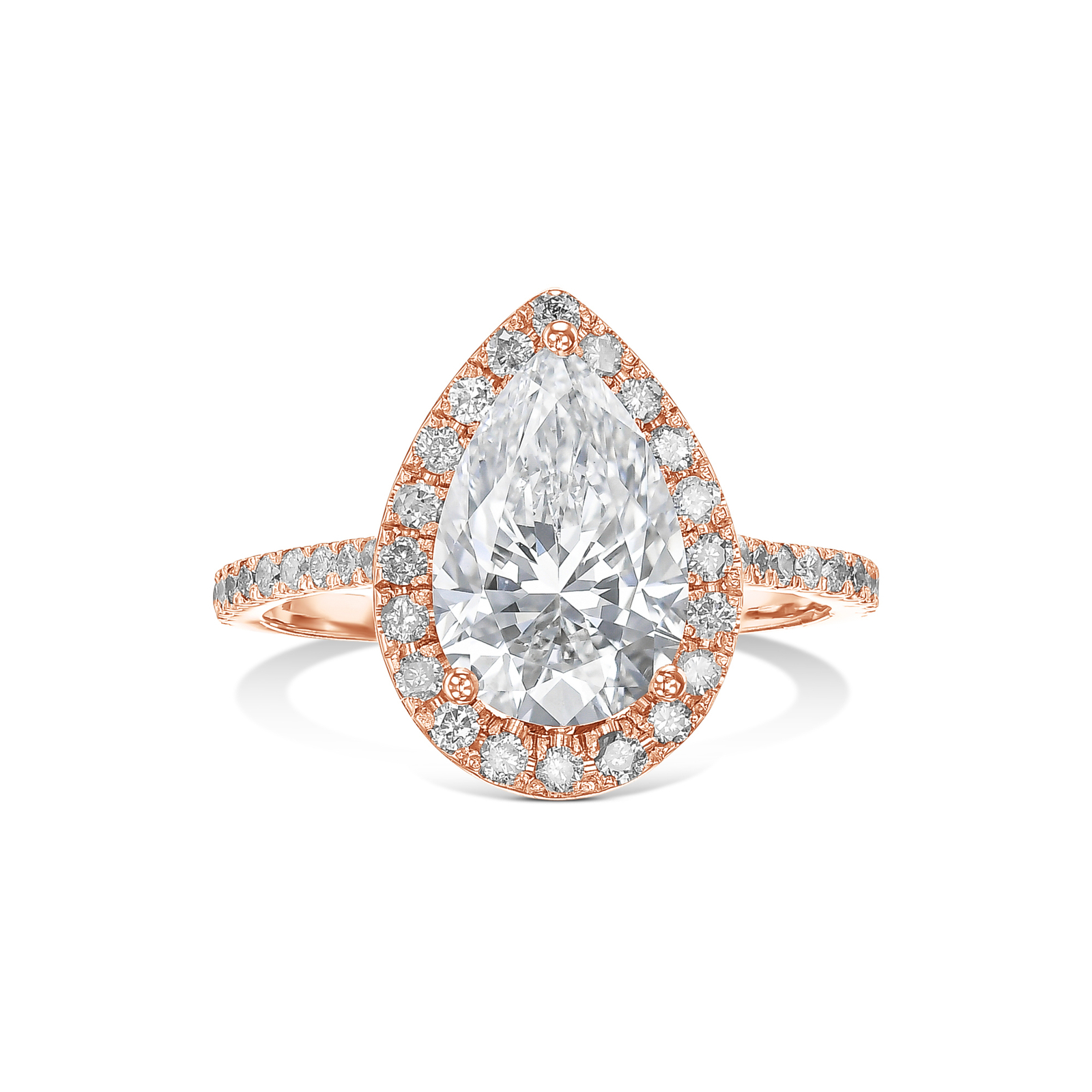 14k Ring E VVS2 2.25 Ct Pear Cut Lab-created Diamond IGI Certified Women Jewelry