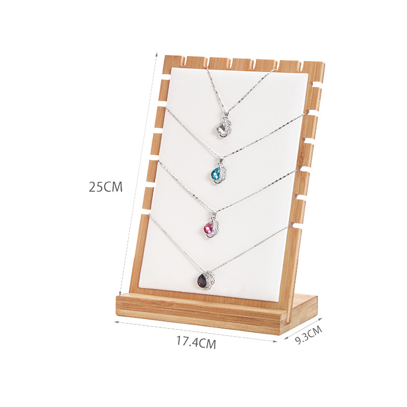 Bamboo Jewelry Pendant Necklace Display Holder Rack Organizer Storage Case