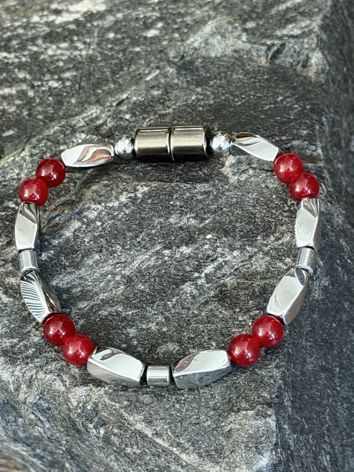 3X Power Magnetic Hematite Rhodolite Necklace Anklet Bracelet 1 Row