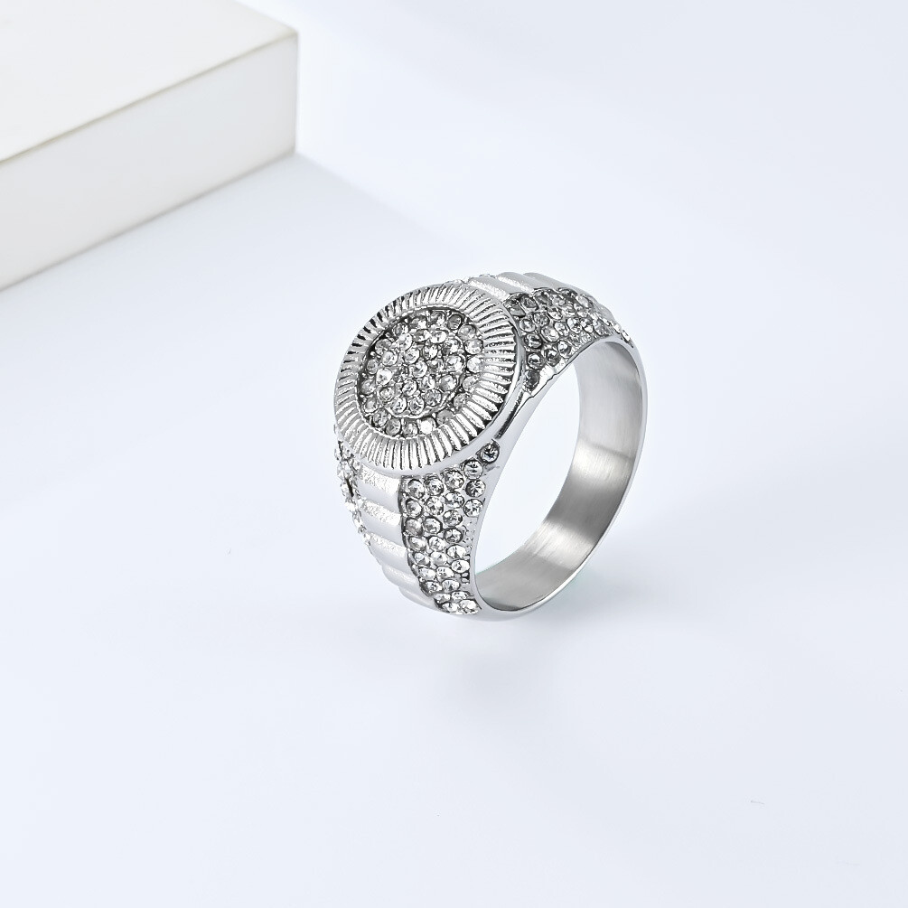 Men Band Ring Stainless Steel Signet Wedding Statement Cocktail Party Gift