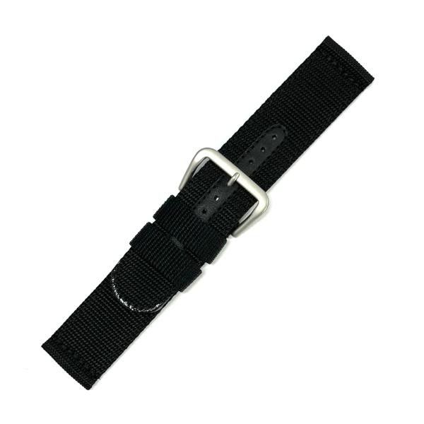 Seiko Watch Strap for 5 Sports SNZG15J 7S36-03J0 Black 22mm Nylon Fabric Band