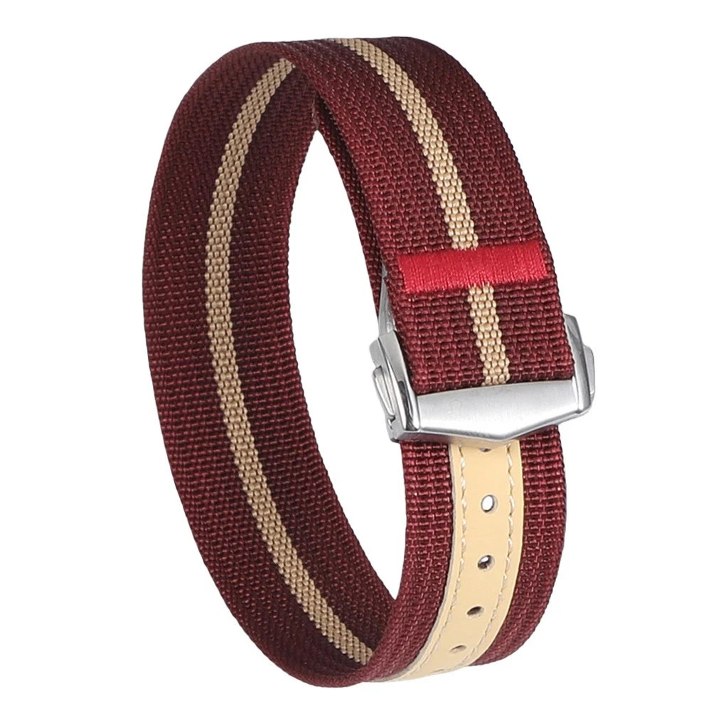 Nylon Watch Strap for Omega 20mm Military Green Ribbed Deployant Buckle Band