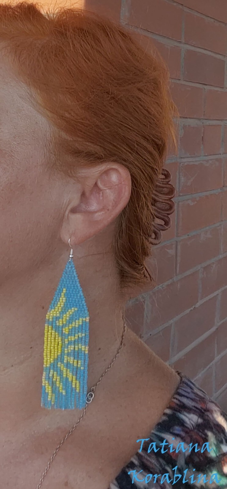 New look Shoulder duster fringe beaded green gradient long seed bead earrings